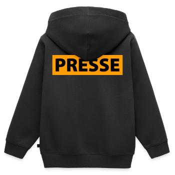 presse - Sweat Premium à capuche zippé enfant bio - noir - Dos - AI Model Kid Male (0cm)