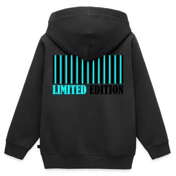 Barcode Limited Edition - Kinder Premium Organic Zip Hoodie - Schwarz - Hinten - AI Model Kid Male (0cm)