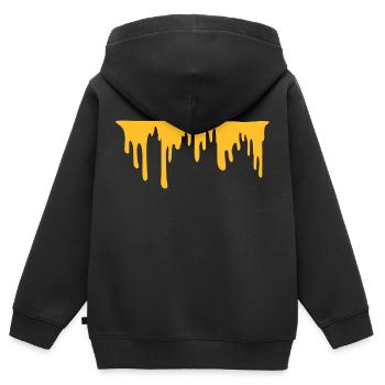 Dripping cheese strip - Kids Premium Organic Zip-up Hoodie - black - Back - AI Model Kid Male (0cm)