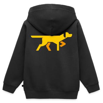 dog - Kids Premium Organic Zip-up Hoodie - black - Back - AI Model Kid Male (0cm)
