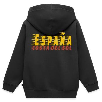 Spanien Costa del Sol / Sommer - Kinder Premium Organic Zip Hoodie - Schwarz - Hinten - AI Model Kid Male (0cm)