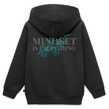 Mindset is everything - Inspirierender Spruch - Kinder Premium Organic Zip Hoodie - Schwarz - Hinten - AI Model Kid Male (0cm)