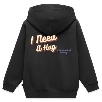 Ich brauche eine riesige Menge an Mony-Humor - Kinder Premium Organic Zip Hoodie - Schwarz - Hinten - AI Model Kid Male (0cm)