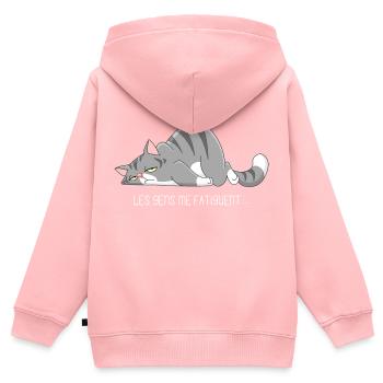 Menschen machen mich müde - Kinder Premium Organic Zip Hoodie - Rosa - Hinten - AI Model Kid Female (0cm)