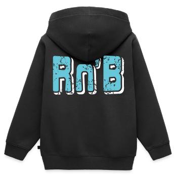 Retro Vintage Rn'B Cool Rhythm & Blues Lover - Kinder Premium Organic Zip Hoodie - Schwarz - Hinten - AI Model Kid Male (0cm)