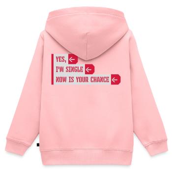 célibataire maintenant votre chance - Sweat Premium à capuche zippé enfant bio - rose - Dos - AI Model Kid Female (0cm)