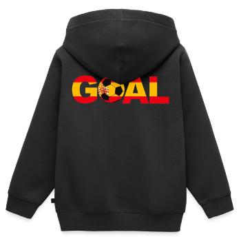 Fußball Spanien Tor - Kinder Premium Organic Zip Hoodie - Schwarz - Hinten - AI Model Kid Male (0cm)