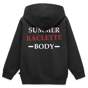 raclette Body - Sweat Premium à capuche zippé enfant bio - noir - Dos - AI Model Kid Male (0cm)