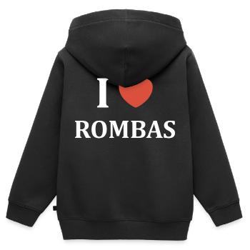 i love rombas - Sweat Premium à capuche zippé enfant bio - noir - Dos - AI Model Kid Male (0cm)