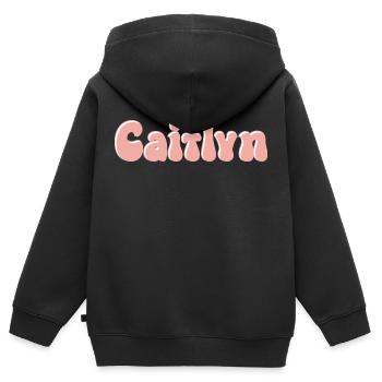 Mädchenname Caitlyn Retro Vorname Caitlyn Paar - Kinder Premium Organic Zip Hoodie - Schwarz - Hinten - AI Model Kid Male (0cm)