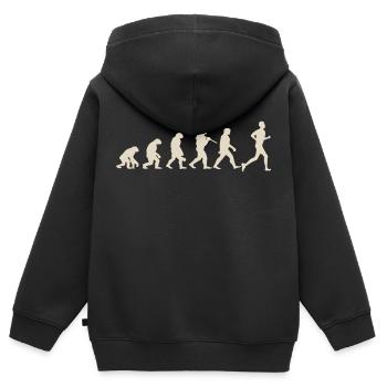 Entwicklung des Marathons - Kinder Premium Organic Zip Hoodie - Schwarz - Hinten - AI Model Kid Male (0cm)