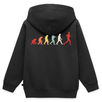 Entwicklung des Marathons - Kinder Premium Organic Zip Hoodie - Schwarz - Hinten - AI Model Kid Male (0cm)