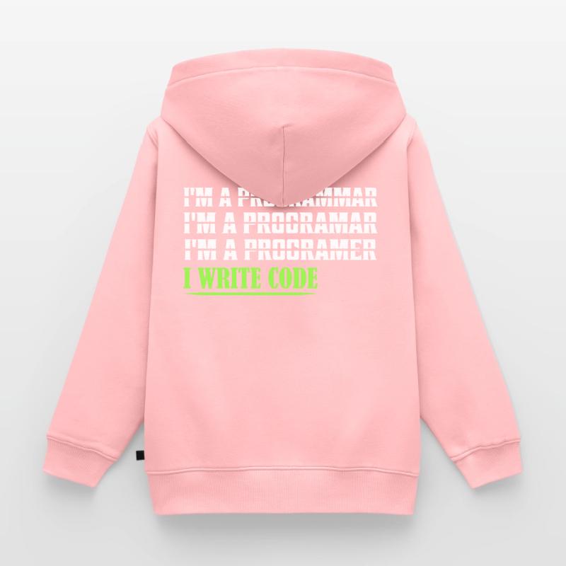 Je suis un programmar ........ J’écris du code logiciel de codage Sweat Premium à capuche zippé enfant bio