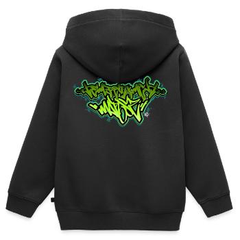 Graffiti-Stil - Kinder Premium Organic Zip Hoodie - Schwarz - Hinten - AI Model Kid Male (0cm)