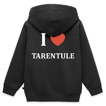 i love Tarentule - Sweat Premium à capuche zippé enfant bio - noir - Dos - AI Model Kid Male (0cm)