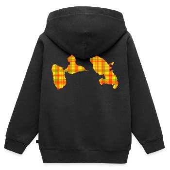 Guadeloupe Martinique - Kinder Premium Organic Zip Hoodie - Schwarz - Hinten - AI Model Kid Male (0cm)