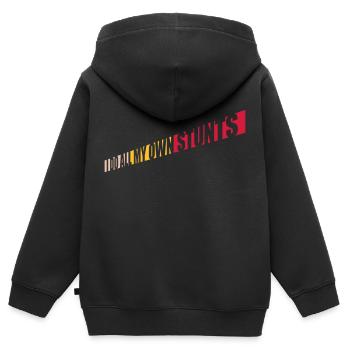 Toutes mes propres cascades - Sweat Premium à capuche zippé enfant bio - noir - Dos - AI Model Kid Male (0cm)