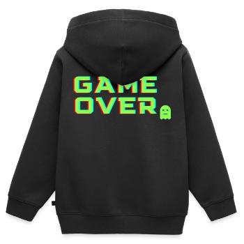 Game over - Sweat Premium à capuche zippé enfant bio - noir - Dos - AI Model Kid Male (0cm)