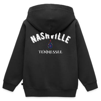 Nashville, Tennessee - Kinder Premium Organic Zip Hoodie - Schwarz - Hinten - AI Model Kid Male (0cm)