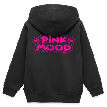 Humeur rose - Sweat Premium à capuche zippé enfant bio - noir - Dos - AI Model Kid Male (0cm)