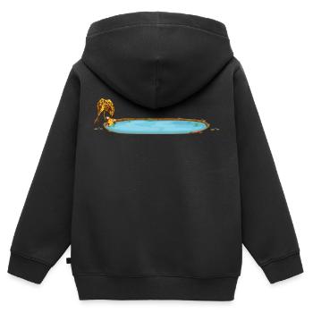 Safari Zoo Animal Safari Zoo - Kinder Premium Organic Zip Hoodie - Schwarz - Hinten - AI Model Kid Male (0cm)