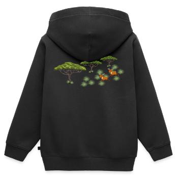 Safari Zoo Animal Safari Zoo - Sweat Premium à capuche zippé enfant bio - noir - Dos - AI Model Kid Male (0cm)