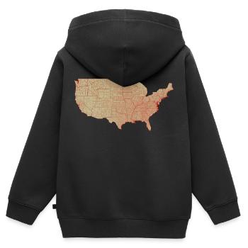 Karte bezirke der vereinigten staaten von amerika - Kinder Premium Organic Zip Hoodie - Schwarz - Hinten - AI Model Kid Male (0cm)