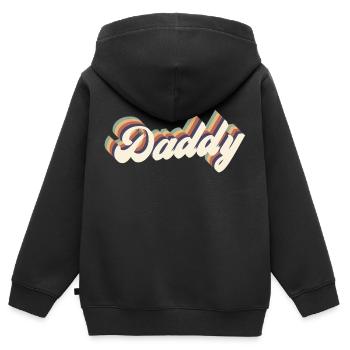 daddy vintage - Sweat Premium à capuche zippé enfant bio - noir - Dos - AI Model Kid Male (0cm)