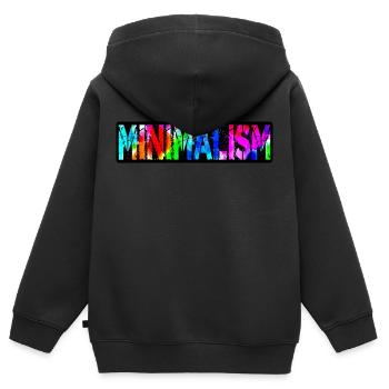 Le minimalisme est un mouvement qui a commencé au 21ème siècle - Sweat Premium à capuche zippé enfant bio - noir - Dos - AI Model Kid Male (0cm)