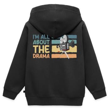 Theater Bühne Maske Broadway - Kinder Premium Organic Zip Hoodie - Schwarz - Hinten - AI Model Kid Male (0cm)