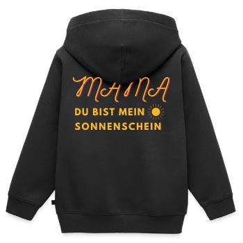 Mama Mutter Omi du bist mein Sonnenschein - Kinder Premium Organic Zip Hoodie - Schwarz - Hinten - AI Model Kid Male (0cm)