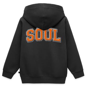 Soul Varsity - Kids Premium Organic Zip-up Hoodie - black - Back - AI Model Kid Male (0cm)