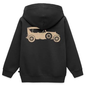 old car classic Design for a old car fan - Kinder Premium Organic Zip Hoodie - Schwarz - Hinten - AI Model Kid Male (0cm)