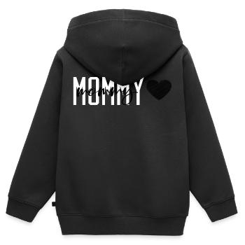 Mommy - Kinder Premium Organic Zip Hoodie - Schwarz - Hinten - AI Model Kid Male (0cm)