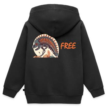 Sans fossiles - Sweat Premium à capuche zippé enfant bio - noir - Dos - AI Model Kid Male (0cm)