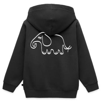 Weißer Elefant - Kinder Premium Organic Zip Hoodie - Schwarz - Hinten - AI Model Kid Male (0cm)