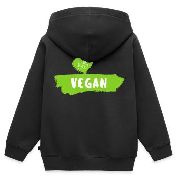Bio vegan - Kinder Premium Organic Zip Hoodie - Schwarz - Hinten - AI Model Kid Male (0cm)