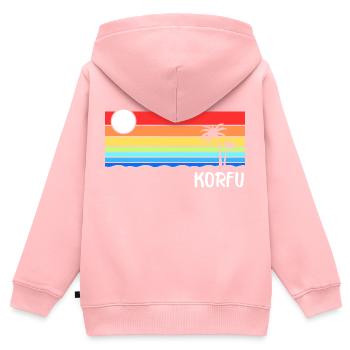 Korfu Griechenland Insel Urlaub Idee - Kinder Premium Organic Zip Hoodie - Rosa - Hinten - AI Model Kid Female (0cm)