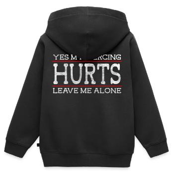 Piercer Stechen Körperschmuck Stecker - Kinder Premium Organic Zip Hoodie - Schwarz - Hinten - AI Model Kid Male (0cm)