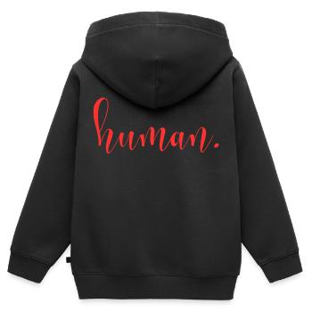 Mensch - Kinder Premium Organic Zip Hoodie - Schwarz - Hinten - AI Model Kid Male (0cm)