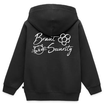 Braut Security - Kinder Premium Organic Zip Hoodie - Schwarz - Hinten - AI Model Kid Male (0cm)