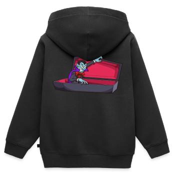 Vampir im Sarg - Kinder Premium Organic Zip Hoodie - Schwarz - Hinten - AI Model Kid Male (0cm)