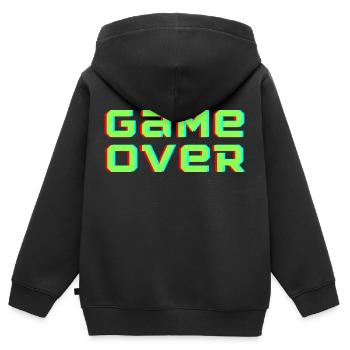 Game over - Kinder Premium Organic Zip Hoodie - Schwarz - Hinten - AI Model Kid Male (0cm)