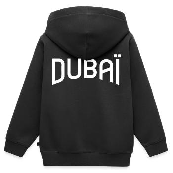 Dubaï - Sweat Premium à capuche zippé enfant bio - noir - Dos - AI Model Kid Male (0cm)