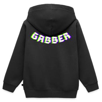 Gabber Hardcore Techno - Sweat Premium à capuche zippé enfant bio - noir - Dos - AI Model Kid Male (0cm)