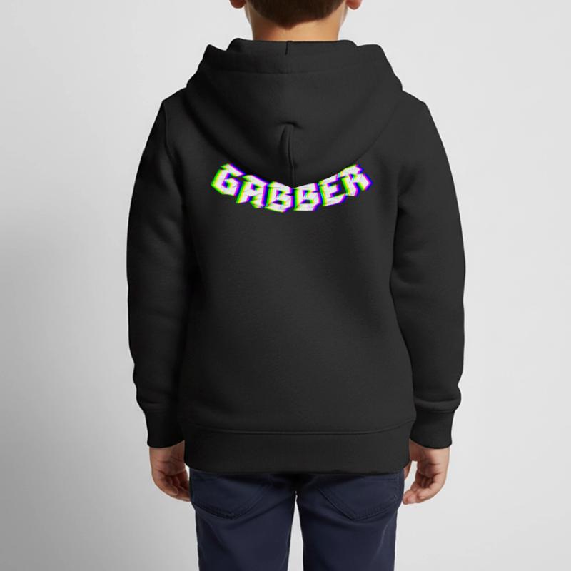 Gabber Hardcore Techno Kinder Premium Organic Zip Hoodie