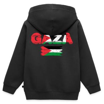Gaza vintage - Kids Premium Organic Zip-up Hoodie - black - Back - AI Model Kid Male (0cm)