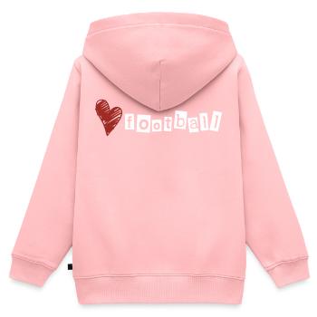 Aimez le football - Sweat Premium à capuche zippé enfant bio - rose - Dos - AI Model Kid Female (0cm)