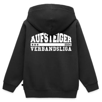 Aufsteiger 2024 Verbandsliga Aufstieg Fußball - Kinder Premium Organic Zip Hoodie - Schwarz - Hinten - AI Model Kid Male (0cm)