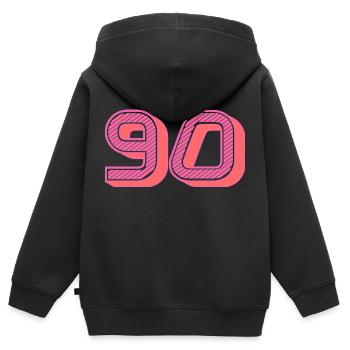90. 90 JAHRE. 90. JAHRESTAG. 90-JÄHRIGES JUBILÄUM. - Kinder Premium Organic Zip Hoodie - Schwarz - Hinten - AI Model Kid Male (0cm)